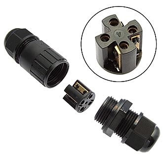 SZC-4-M20 (D=4-7MM) IP68 250V/10A - Разъём герметичный SZC-4-M20 (d=4-7 мм) IP68 250V/10A, 4-х полюсный винтовой