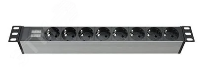 Блок распределения питания (PDU) 19" 16A с индикацией, Вых:8 Schuko, Вх:Schuko R519SH8CD