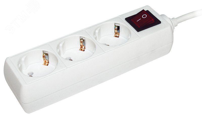 Удлинитель 3х5м с заземл. 16А IP20 У03К 2P+PE 250В ПВС 3х1 с выкл. WYP10-16-03-05-ZK-N