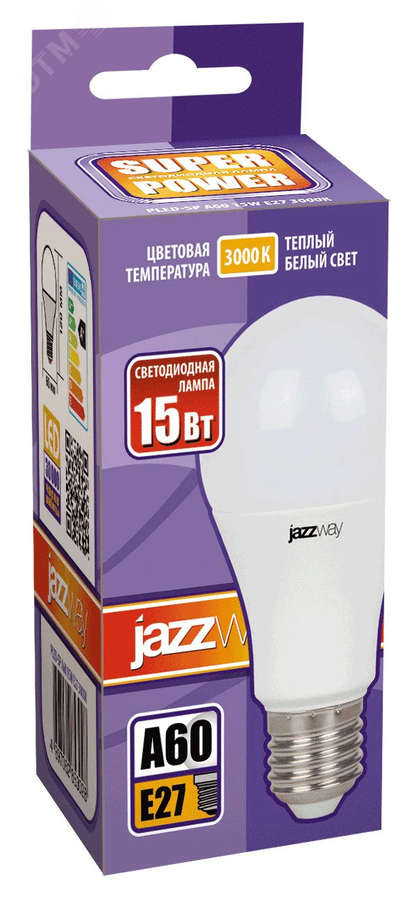 Лампа светодиодная PLED-SP 15Вт A60 грушевидная 3000К тепл. бел. E27 1530лм 230В 2853028