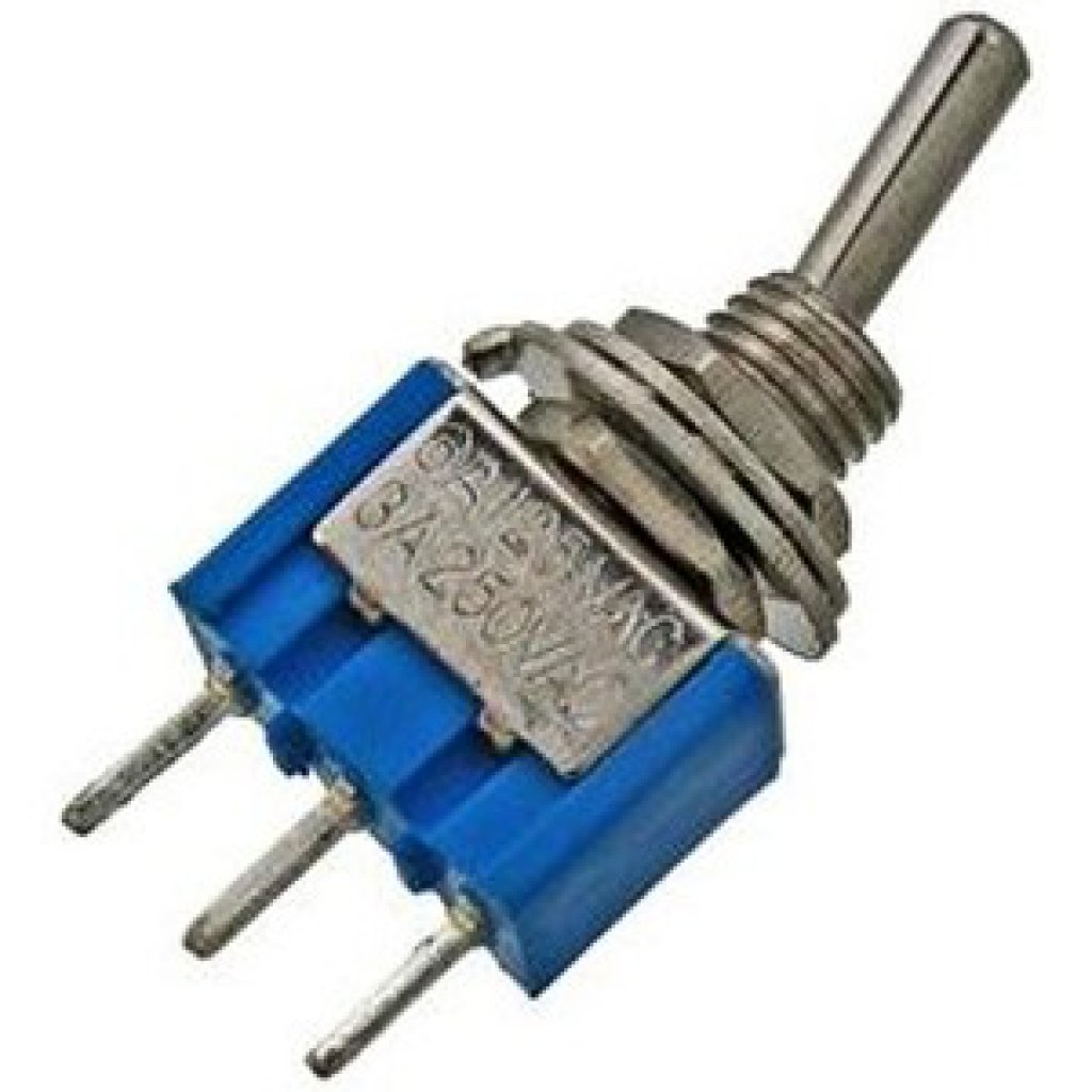 MTS-113 A-2 - тумблер ON-OFF-(ON) 1 группа контактов 3А, 250В на плату