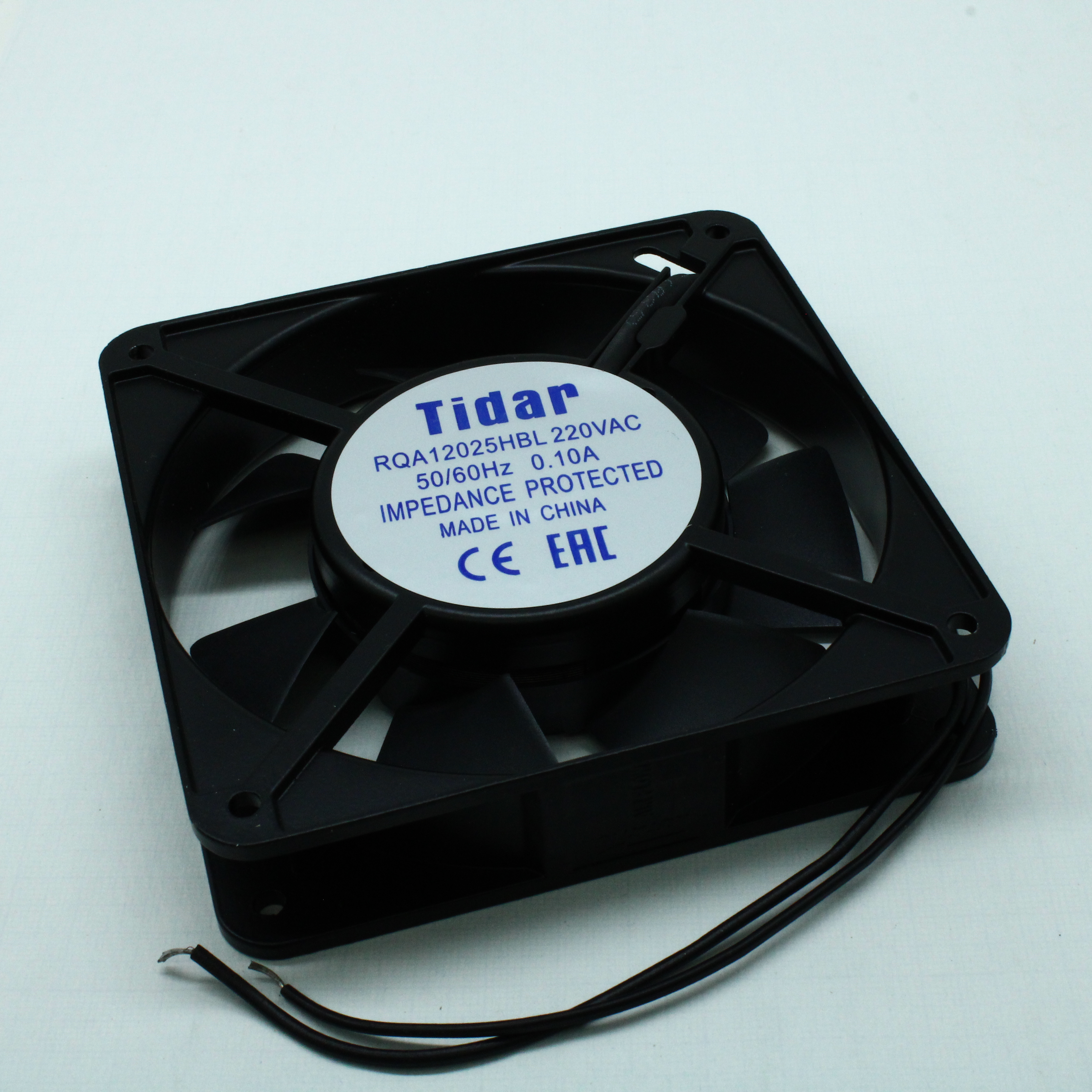 RQA 12025HBL 220VAC - Вентилятор 220В AC, 2500об/мин., 120х120х25мм, 64.6 м3/час, 37 дБ, подшипник качения, тип вывода - провод