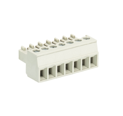 Розетка Wiecon 8513 B / 7 OB - Розеточный разъем, угловой, на кабель, шаг 3,5 мм, 7 полюсов, номинальное сечение: 1,5 мм кв., винтовая фиксация провода, 250V, 8А, без маркировки, цвет: серый, серия 8513 B