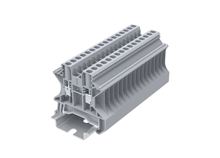 Проходная клемма TU2.5-2-GY - Проходная клемма, тип фиксации провода: винтовой, номинальное сечение: 2,5 мм кв., 24A, 1000V, ширина: 5,2 мм, цвет: серый, тип монтажа: DIN 35
