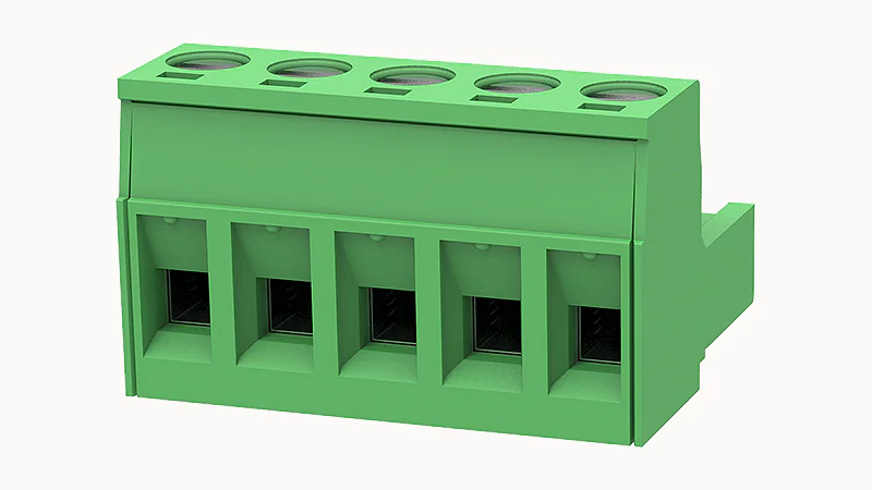 PCB розетка 2EDGK-5.08-05P-14 - Розеточный разъем, PCB, на кабель, прямой, шаг 5,08 мм, 5 полюса, сечение проводников: 1.0 - 2.5 мм кв., винтовая фиксация провода, 320V, 20А, цвет: зеленый, серия 2EDGK