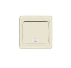 Выключатель 1-кл. СП Валери 10А IP20 с подсветкой сл. кость Б-В0121