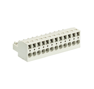 Розетка Wiecon 8513 BFK/ 12 TOP - Розеточный разъем, прямой, на кабель, шаг 3,5 мм, 12 полюсов, номинальное сечение: 1,5 мм кв., пружинная фиксация провода, 250V, 8А, с маркировкой, цвет: серый, серия 8513 BFK