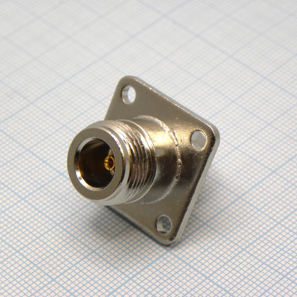 N гн RG174 обж. с фланцем - Разъем ВЧ обжимной приборный