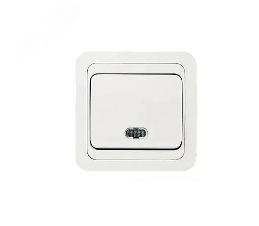 Выключатель 1-кл. СП Mimoza 10А IP20 с подсветкой бел./бел. 12021