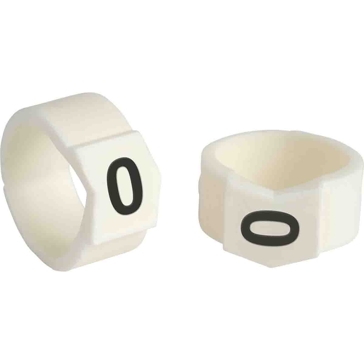 brd133700 - SCN-61-0 клипсы белые, 50шт/упак, для провода 15,1-19,0мм диаметра, легенда 0