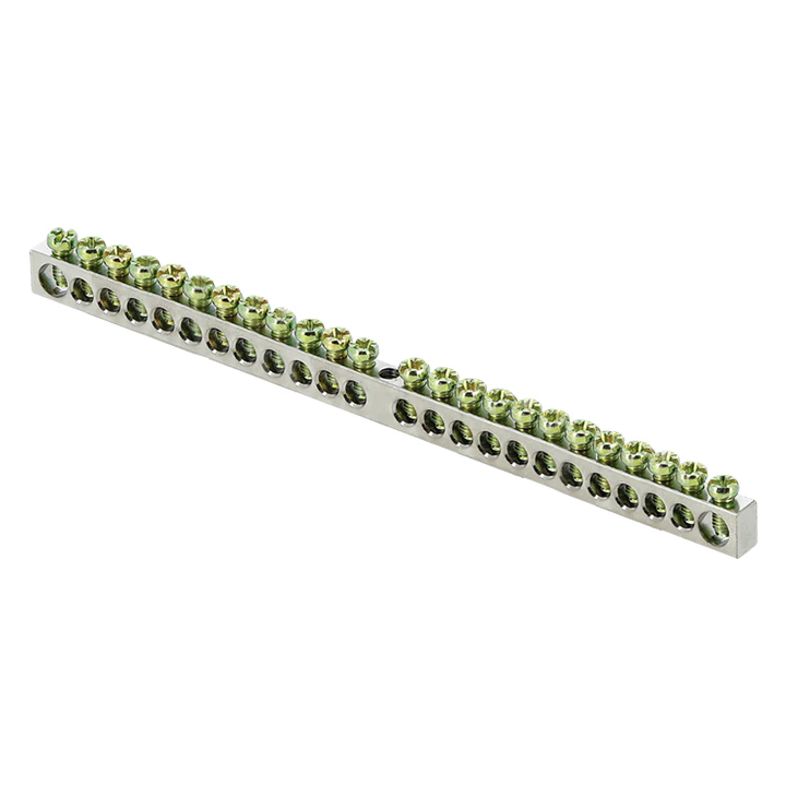 Шина PEN "ноль-земля" 6х9 24 отверст. цинк крепеж по центру PROxima sn1-63-24