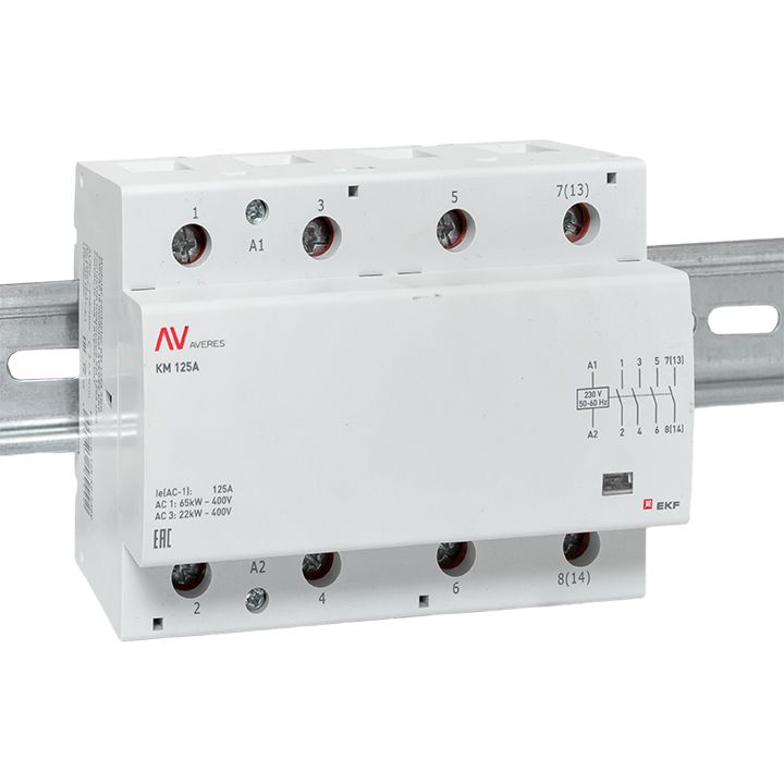 Контактор модульный КМ 125А 4NO 230VAC (6 мод.) AVERES EKF
