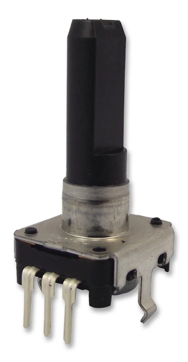 EC12E24204A7 - Энкодер EC12 24 щелчка, 24 импульса, пластмассовый вал с лыской 12.5мм, горизонтальные выводы