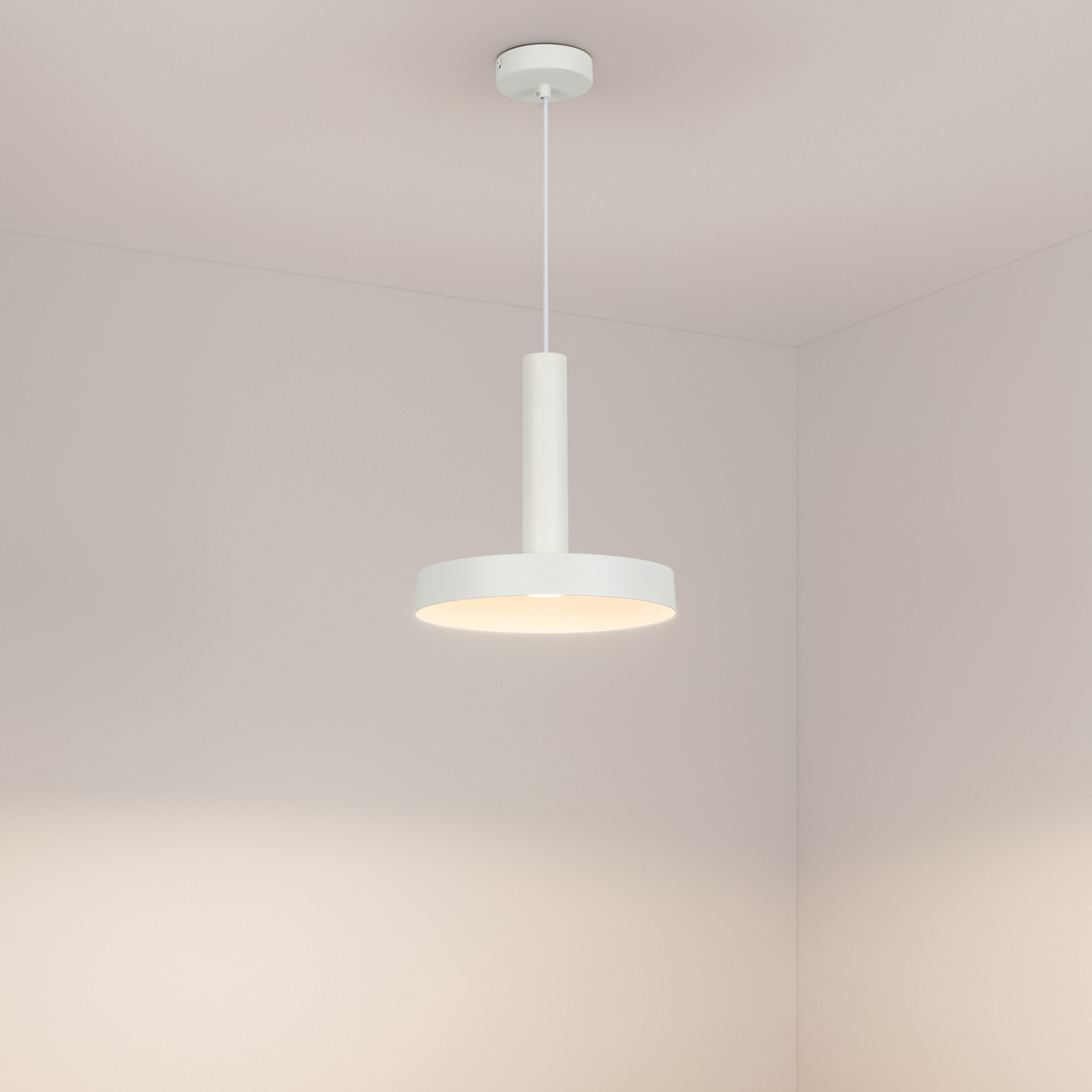 Светильник SP-ERIC-R250-8W Day4000 (WH, 120 deg, 230V) 035928 - Подвесной светильник. Мощность 8 Вт, св. поток 650 лм, 89 лм/Вт, дневной 4000 K, CRI>80, угол 120°, напряжение питания 230 В. Белый круглый корпус из алюминия, рассеиватель каленое матовое ст