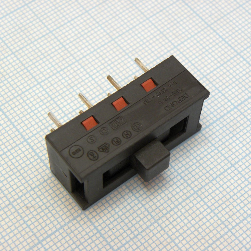 DSE-2310 - Переключатель движковый вертикальный 3пол 8выв 250VAC 6.5A