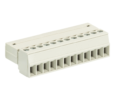 Вилка Wiecon 8513 SU/12 - Вилочный разъем, прямой, на кабель, шаг 3,5 мм, 12 полюсов, номинальное сечение: 1,5 мм кв., винтовая фиксация провода, 250V, 8А, без маркировки, цвет: серый, серия 8513 SU OB