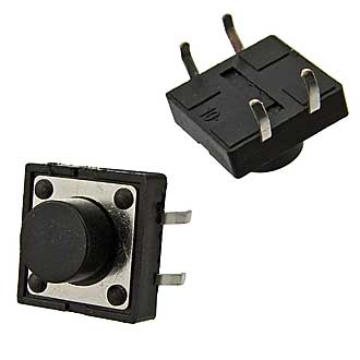 KAN1211-0751B Б/ОТВ 12X12X7 MM - Кнопка тактильная KAN1211-0751B, 12x12x7 мм, без отверстий