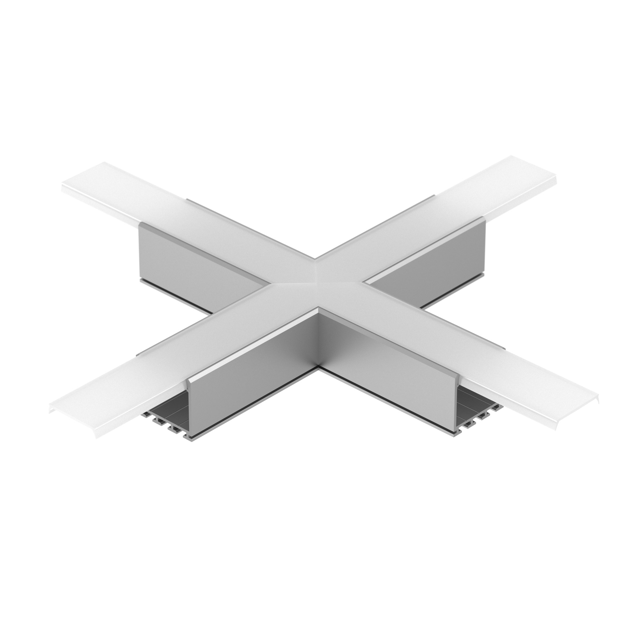 Крестовина PLS-LOCK-H25-Х90 (с экраном MAT-L) 026244 - Крестовина в сборе, для соединения 4-х профилей PLS-LOCK-H25 под углом 90°. В комплекте матовый экран (арт.019189), соединители.