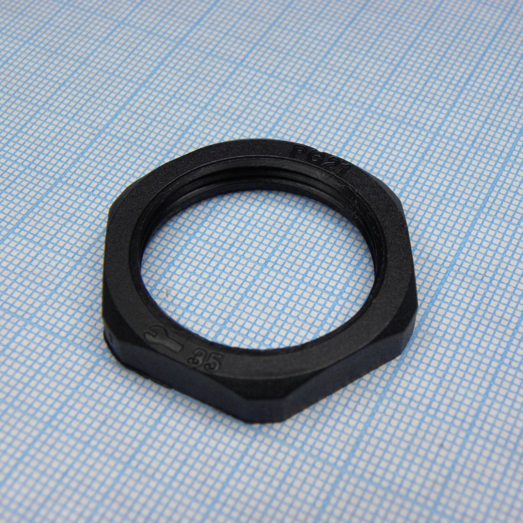 DLM-PG21P (black) - Гайка для крепления кабель ввода на панель