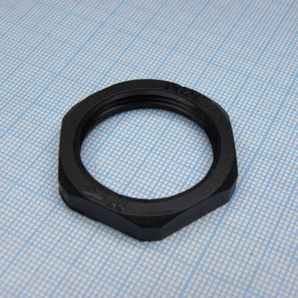 DLM-PG21P (black) - Гайка для крепления кабель ввода на панель