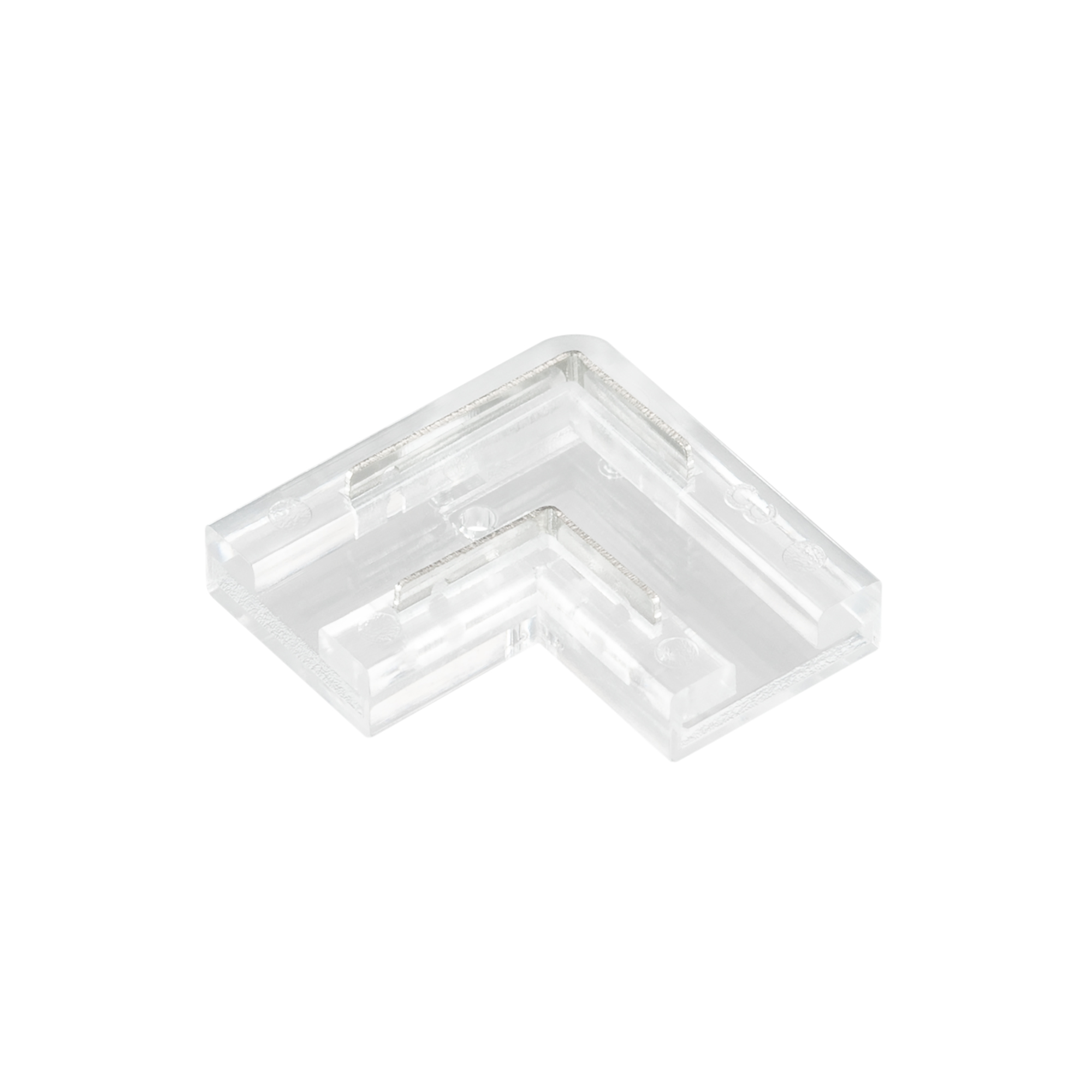 Коннектор угловой COB-MONO-8mm-2pin-STS 041761 - Угловой коннектор для соединения 2-х отрезков открытых IP20 светодиодных одноцветных COB лент шириной 8 мм. Материал - прозрачный пластик. Обеспечивает соединение без видимых разрывов. Максимальный допустим