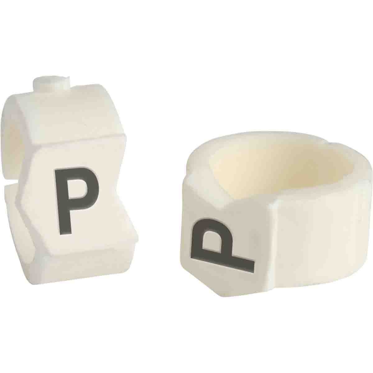 brd133525 - SCN-36-P клипсы белые, 50шт/упак, для провода 8,6-11,1мм диаметра, легенда P