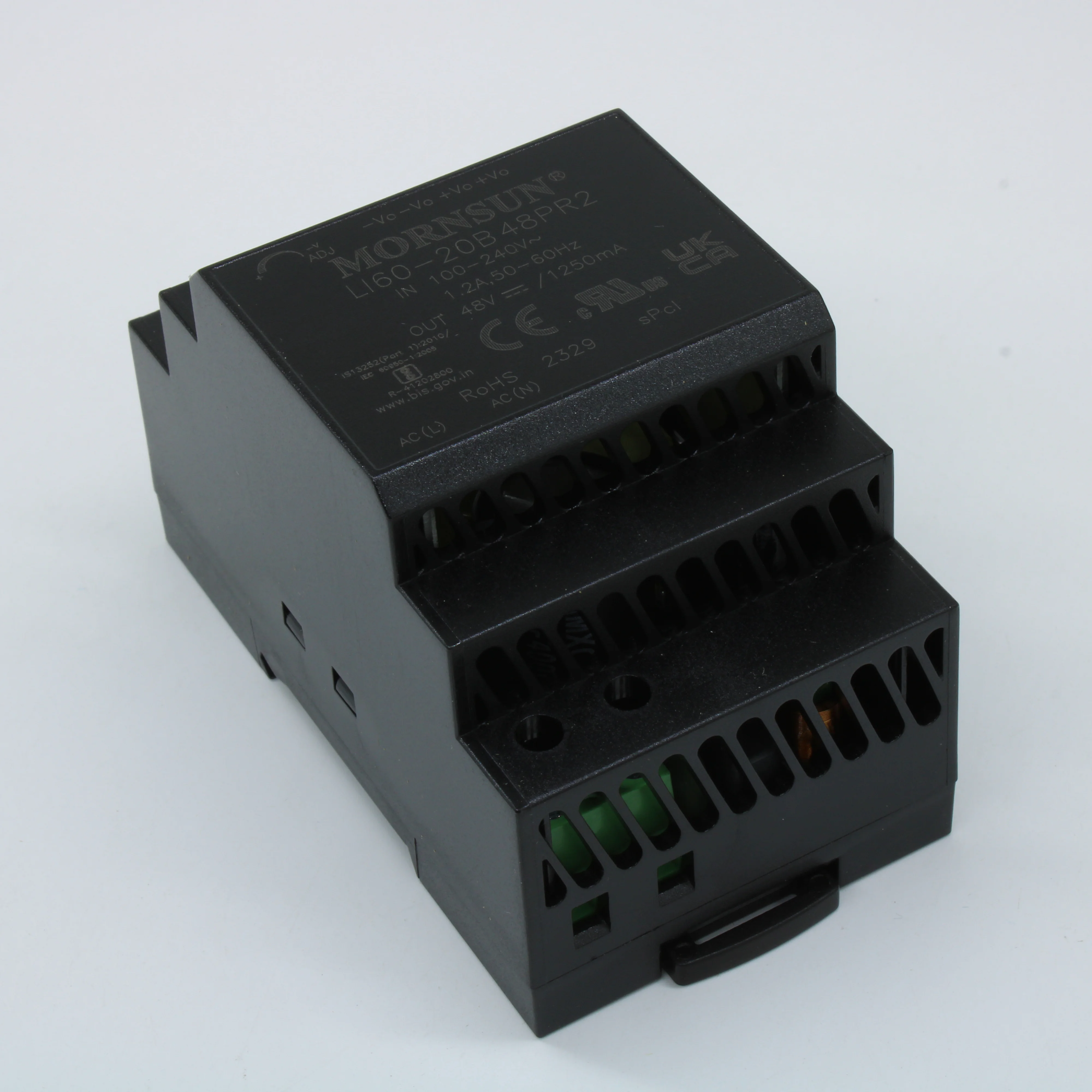 LI60-20B48PR2 - Преобразователь AC-DC на DIN-рейку 60Вт, выход 48В/1.25A, вход 85…264V AC, 47…63Гц изоляция 4000В AC -40…+70°С