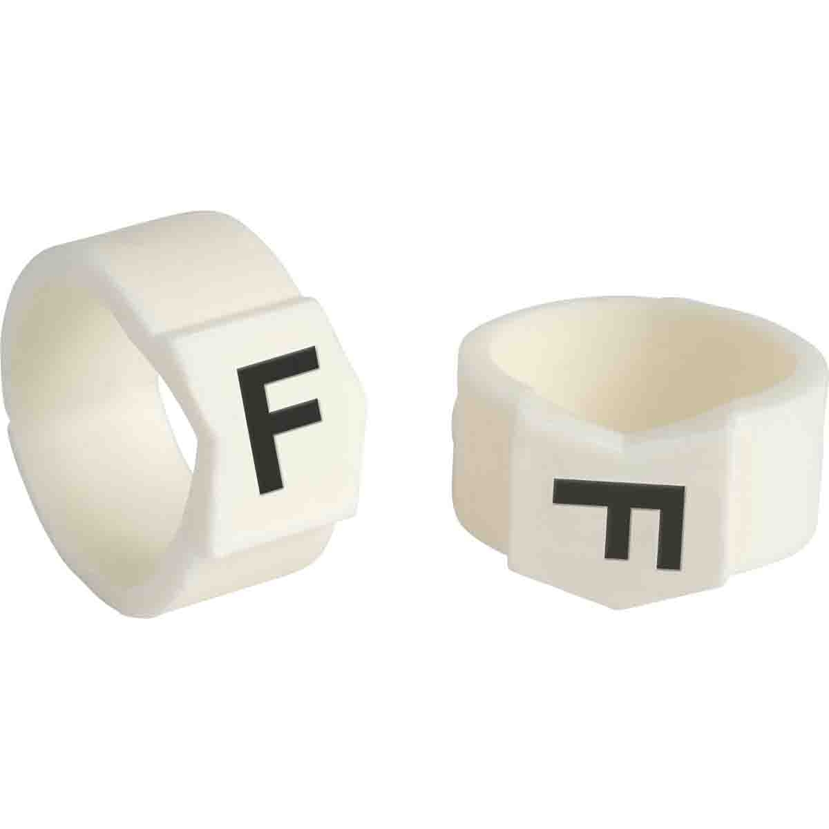 brd133715 - SCN-61-F клипсы белые, 50шт/упак, для провода 15,1-19,0мм диаметра, легенда F