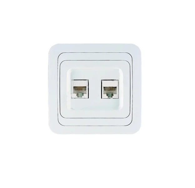 Mimoza Розетка CAT5e + CAT5e белая