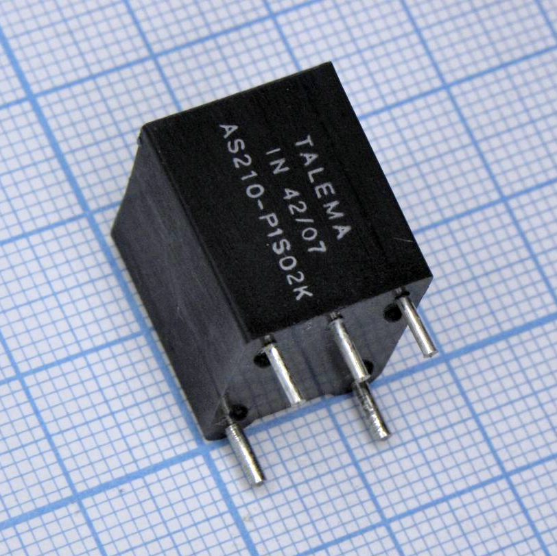 AS-210 - Датчик тока 15A, 1:50CT, 20-200kHz, 1 силовая обм./1 измерительная обм.с отводом от средней точки