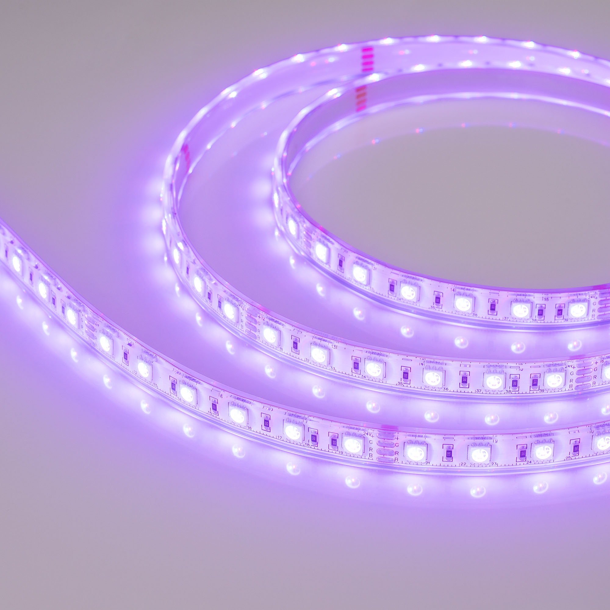 Лента герметичная RTW-PU-B60-12.5mm 24V RGB (14.4 W/m, IP68, Wire 2m, 5m) 029515(3) - Светодиодная лента RTW-PU-B60, герметичная IP68 (PU-сплошной полиуретан), подходит для использования под водой на глубине до 2м. Светодиоды 5060, 60 шт/м (300 шт на 5 м)
