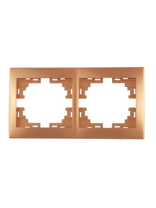 Рамка 2-м Mira горизонт. зол. метал. 701-1300-147