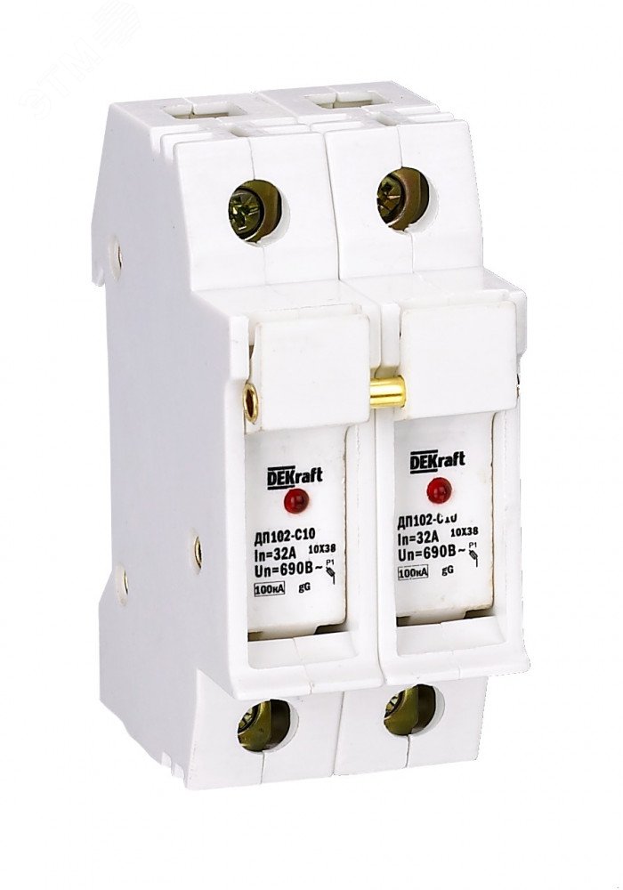 Держатель предохранителя типа C10 со светодиодной индикацией 2п ДП-102 21384DEK