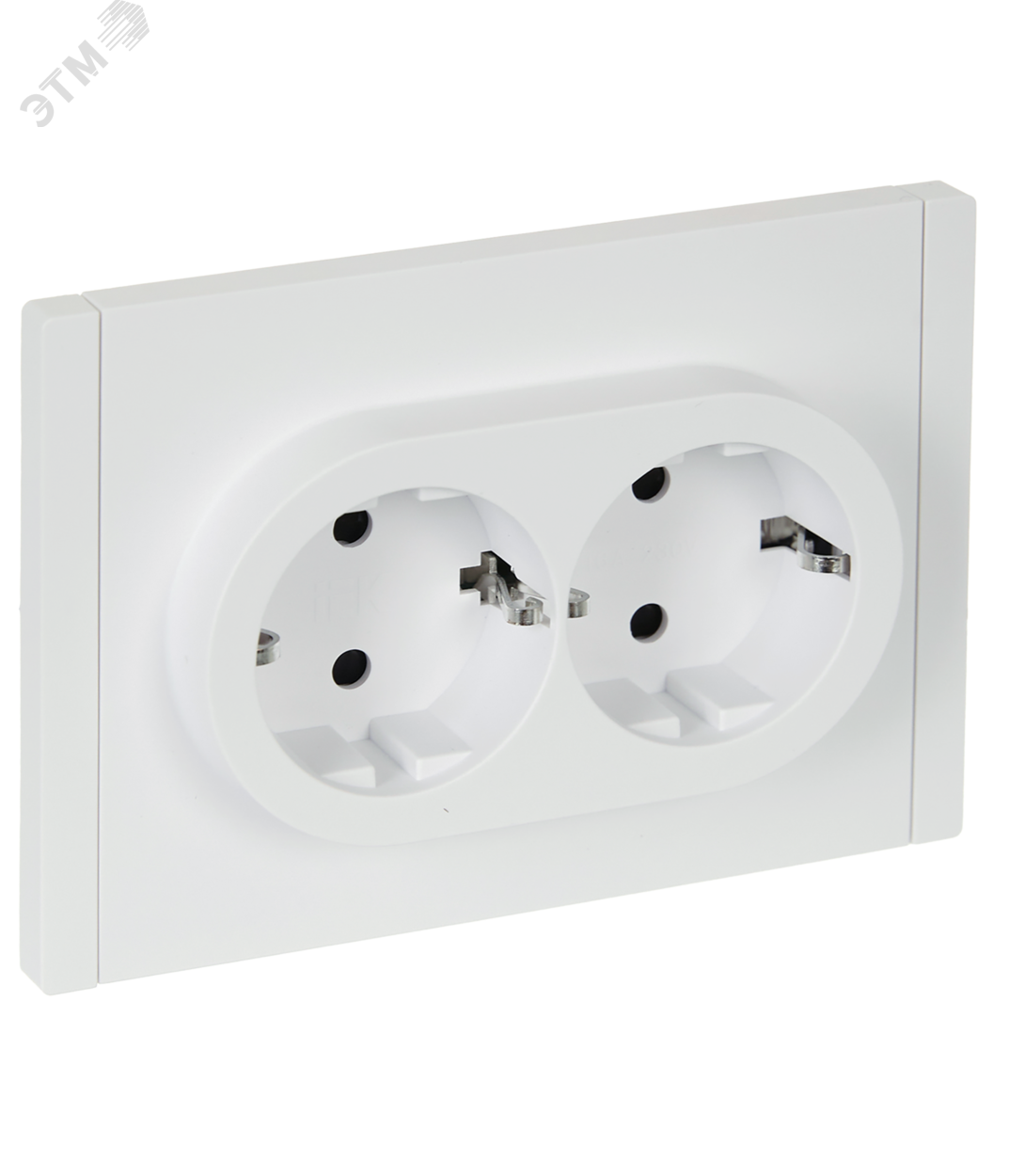 Розетка 2-м СП FORTE&PIANO FP223 16А с заземл. защ. шторки безвинт. крепл. бел. IEK FP-R24-16-1-K01