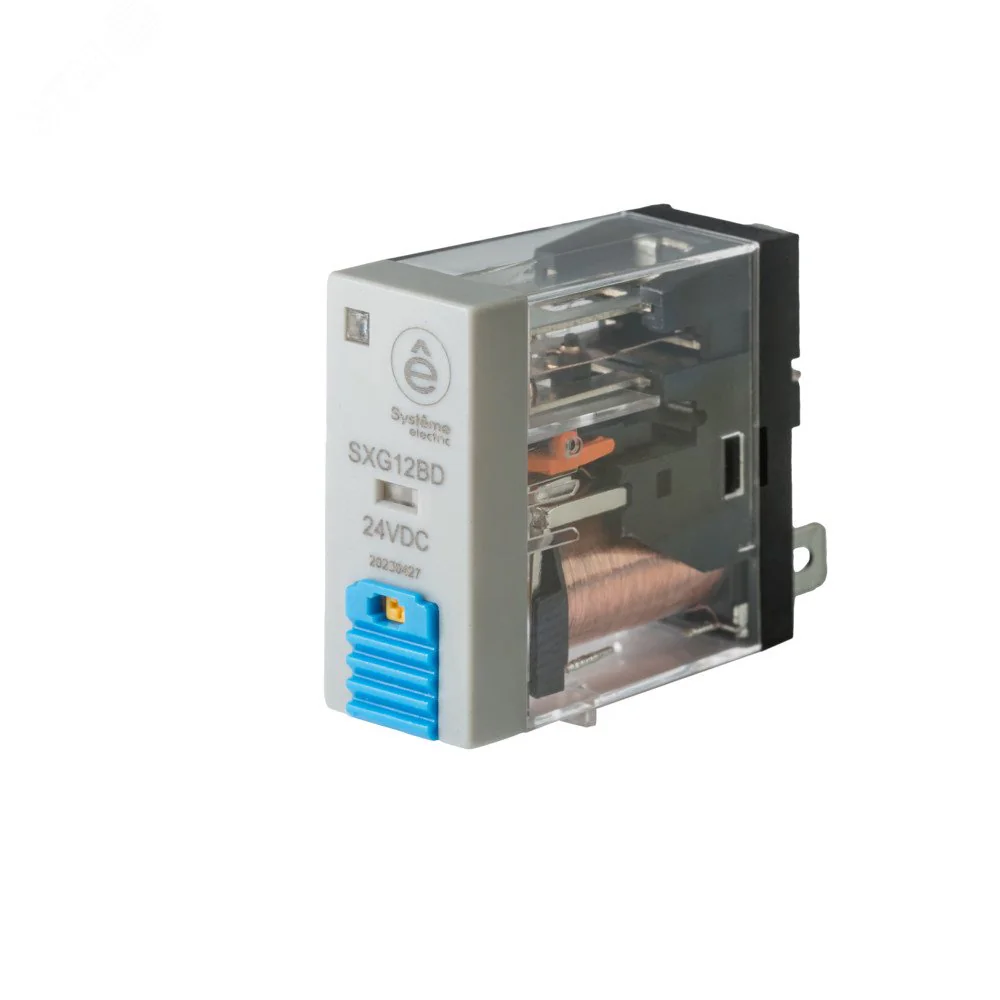 Реле 12A 1CO 24VDC тест кнопка LED SXG12BD