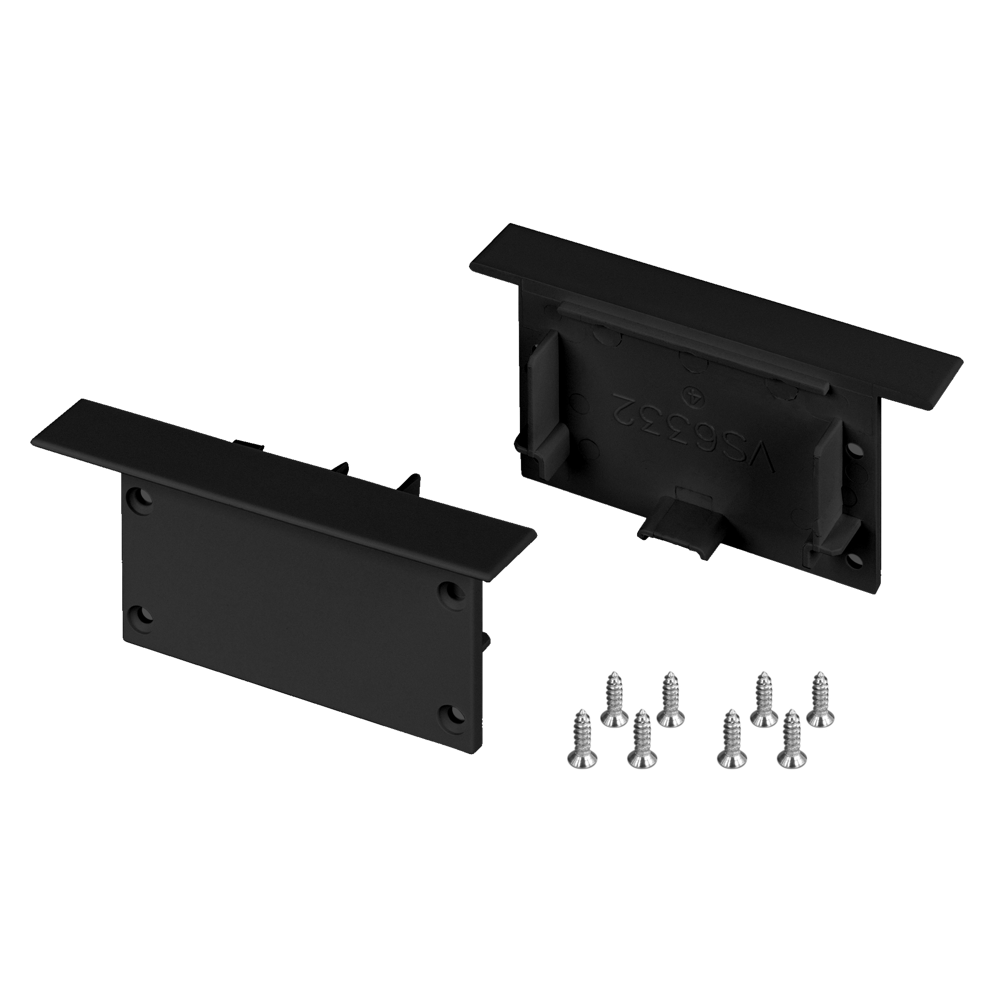 Заглушка SL-LINIA62-FS BLACK 038877 - Заглушки для профиля SL-LINIA62-F-2500 BLACK. Цвет - черный. В комплекте 2 заглушки, 8 шурупов. Цена за комплект.