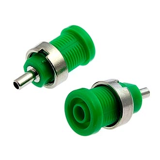 Z014 4MM PANEL JACK GREEN - Гнездо Z014 4 мм на панель jack зеленый, на панель под пайку