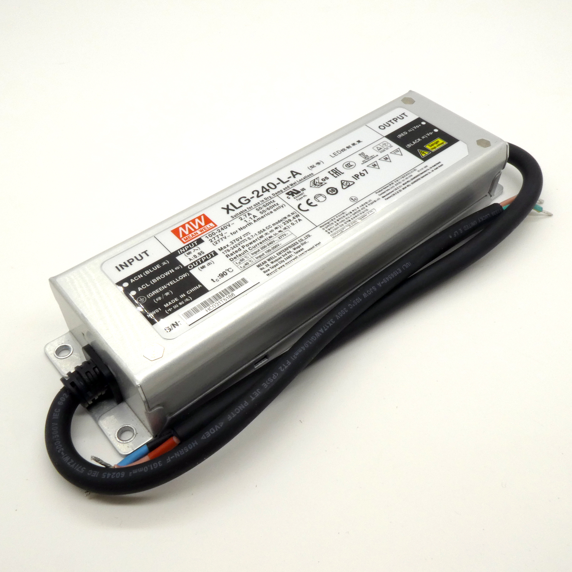 XLG-240-L-A - AC/DC драйвер электропитания светодиодов 239.4Вт Single 5-Pin