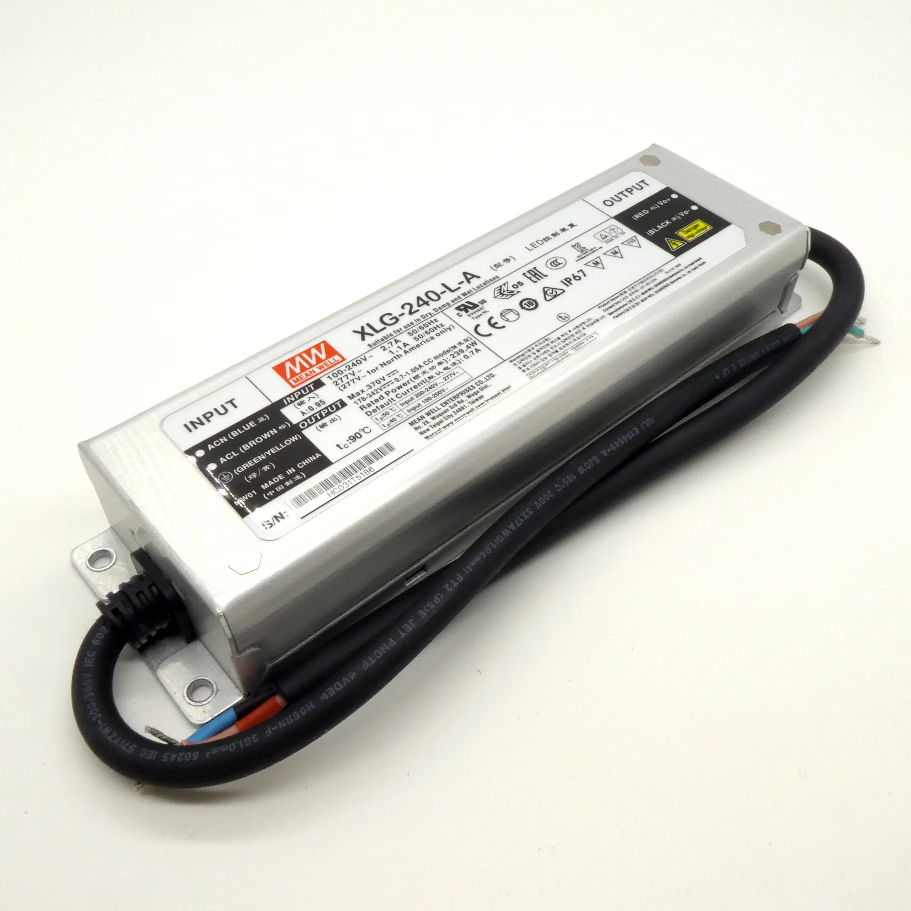 XLG-240-L-A - AC/DC драйвер электропитания светодиодов 239.4Вт Single 5-Pin