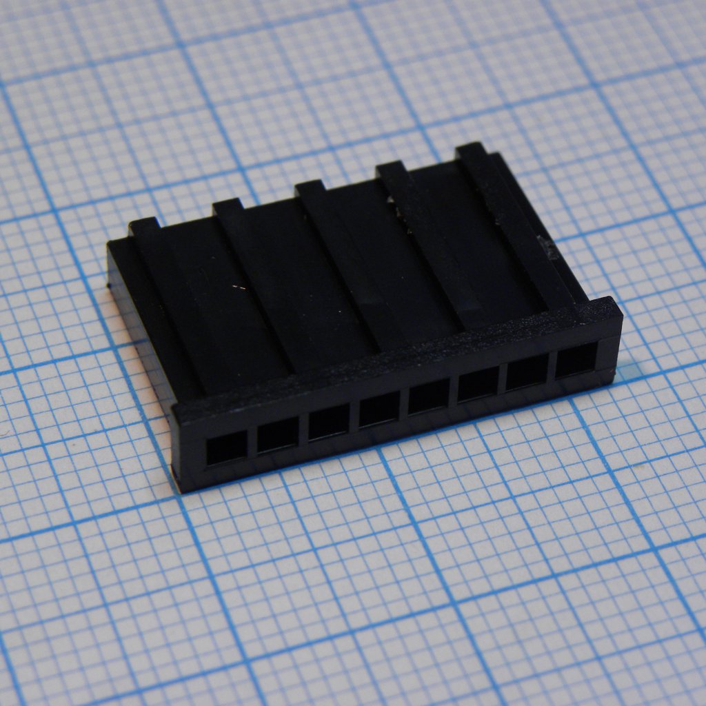 280361 - Разъем типа провод-плата, 2.54 мм, 8 контакт(-ов), Гнездо, Серия AMPMODU Mod II, Обжим, 1 ряд(-ов)