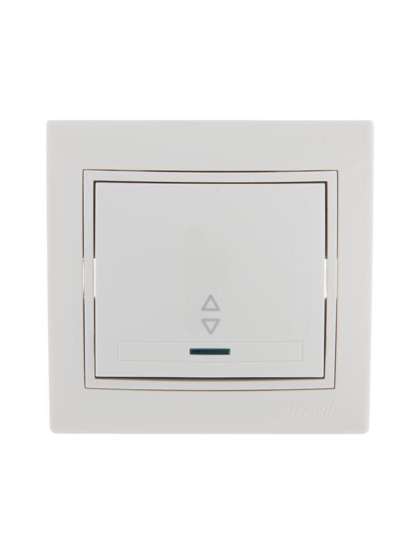 Переключатель проходной 1-кл. СП Mira 10А с подсветкой с бел. вставкой бел. 701-0202-114