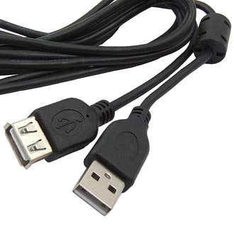 USB-A F  USB-A M 1.8M F (SZC) - Кабель удлинитель USB AF - USB AM, 1.8 м черный