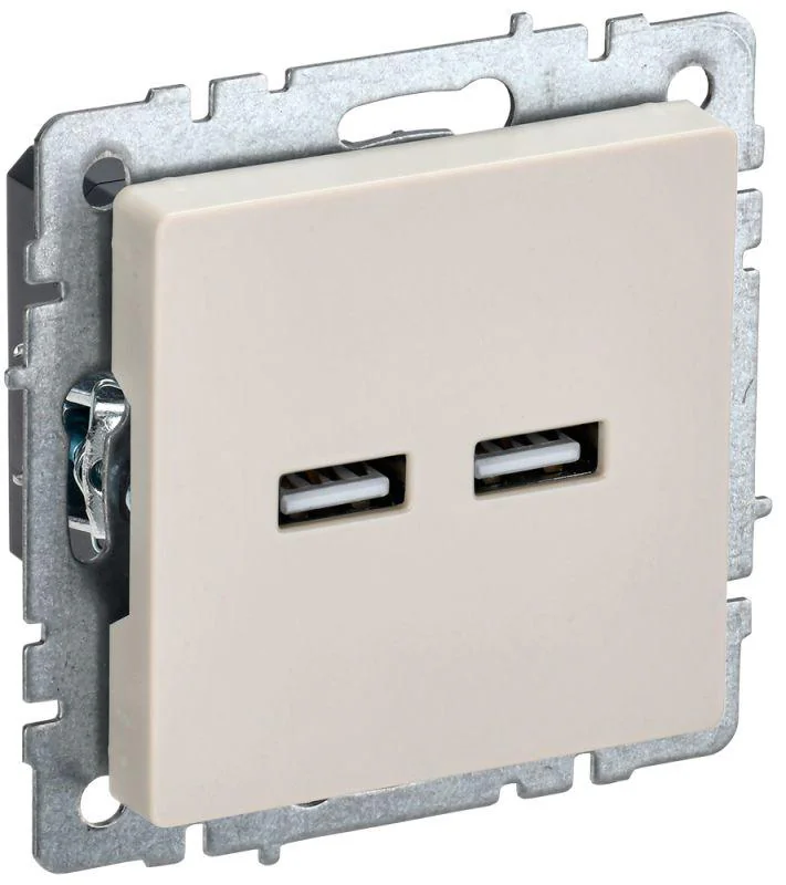 Розетка BRITE USB A+A 3.1А РЮ10-1-БрКр беж. BR-U21-D31-K10