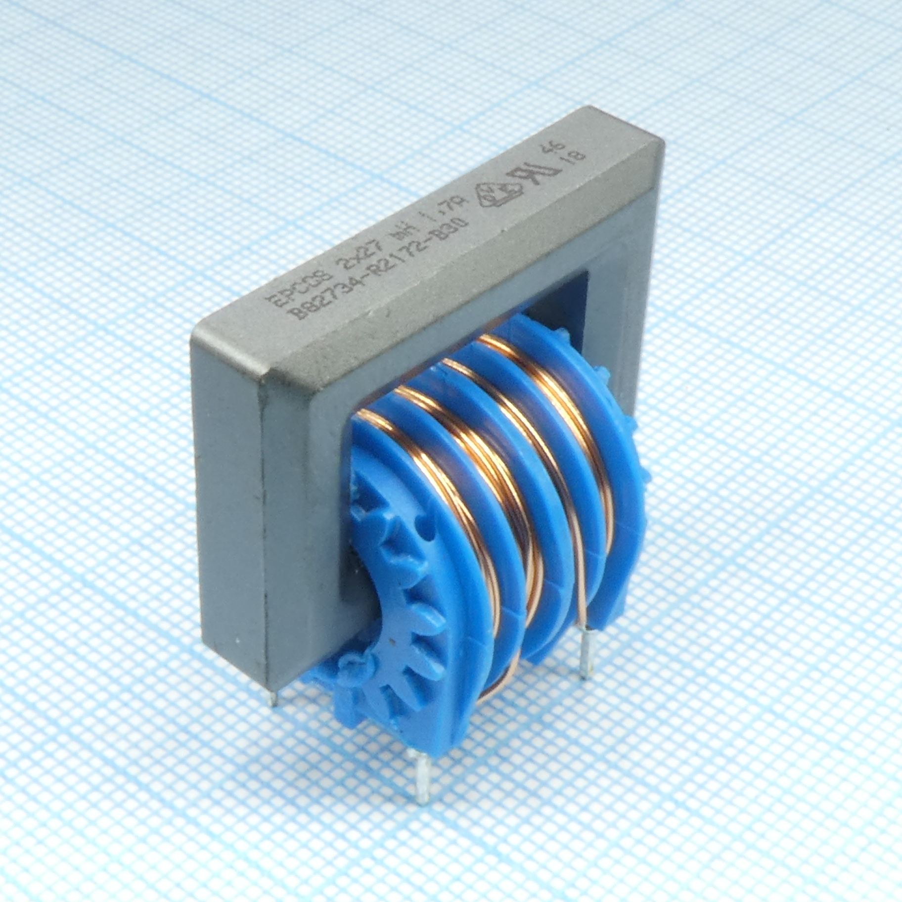 B82734R2172B030 - Фильтр синфазных помех 2х27мГн, 1.7А, 0.32 Ом, 250В, 15x12.5мм, вертикального исполнения