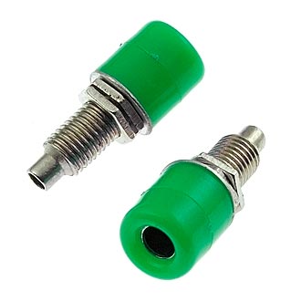 Z011 4MM PANEL JACK GREEN - Гнездо Z011 4 мм на панель jack зеленый, на панель под пайку