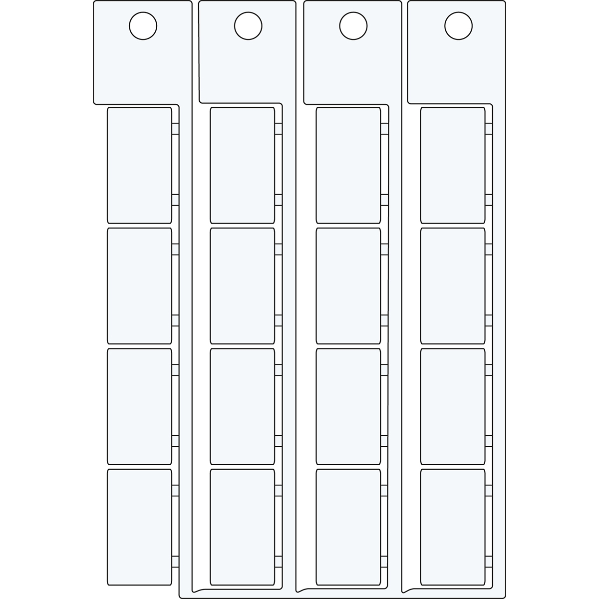 brd1527AD - Адгезивная бирка 1527AD, размер 15х27 мм, белая, 480 шт/упак.