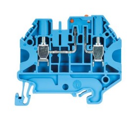 Клемма WT 4 TKM BL - Клемма с ножевым размыкателем, тип фиксации провода: винтовой, номинальное сечение: 4 мм кв., 24A, 500V, ширина: 6 мм, цвет: синий, тип монтажа: DIN 35