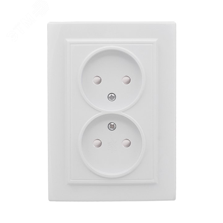 Розетка 2-м СП Минск 10А IP20 без заземл. защ. шторки бел. Basic ERR10-102-100