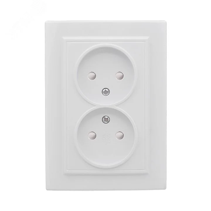 Розетка 2-м СП Минск 10А IP20 без заземл. защ. шторки бел. Basic ERR10-102-100