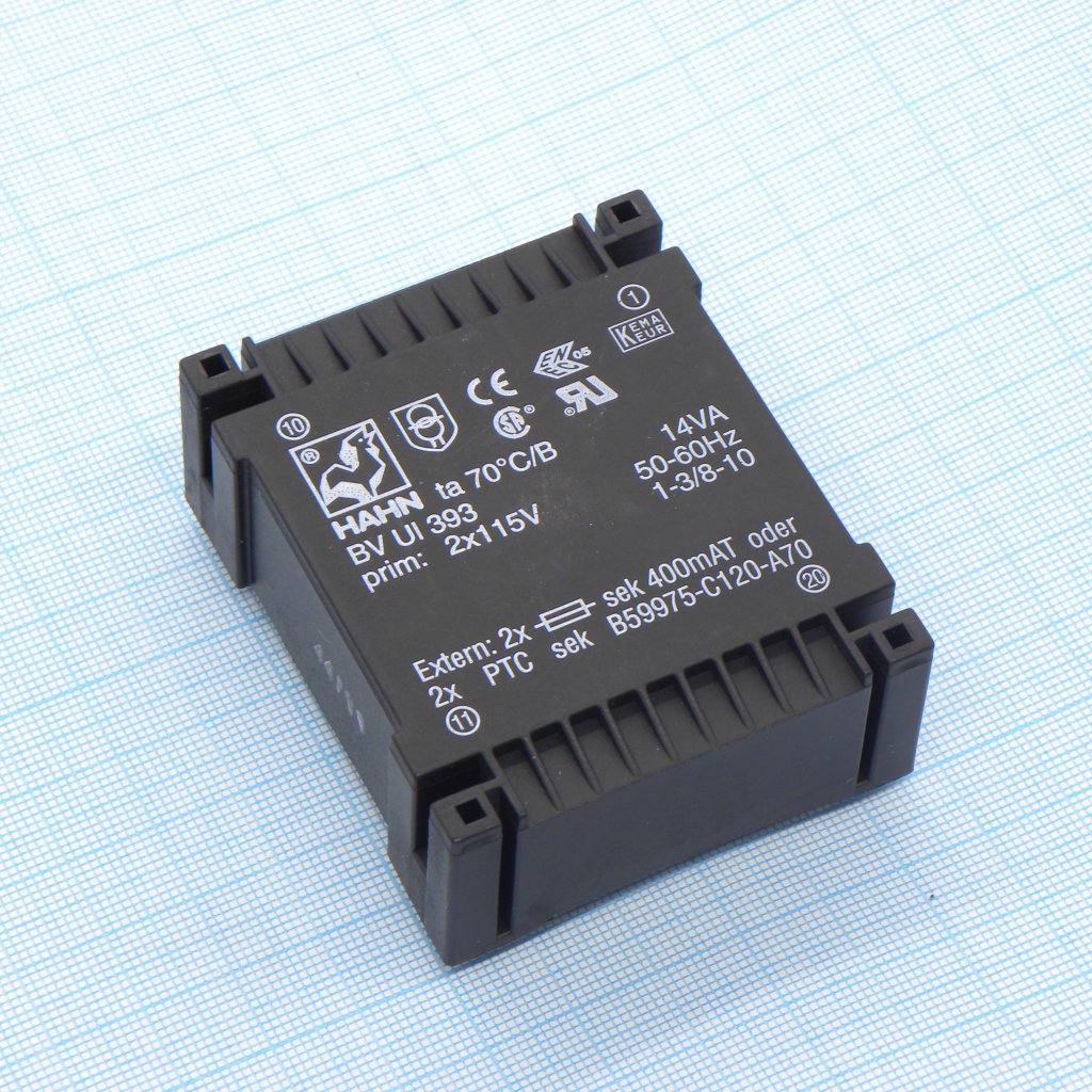 BV UI 393 0081 - Трансформатор питания 14ВА  2*115В, 2*12В, 2*583мА 70/B (45)